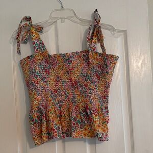 J.Crew Floral Smocked Women's Top XL NWT